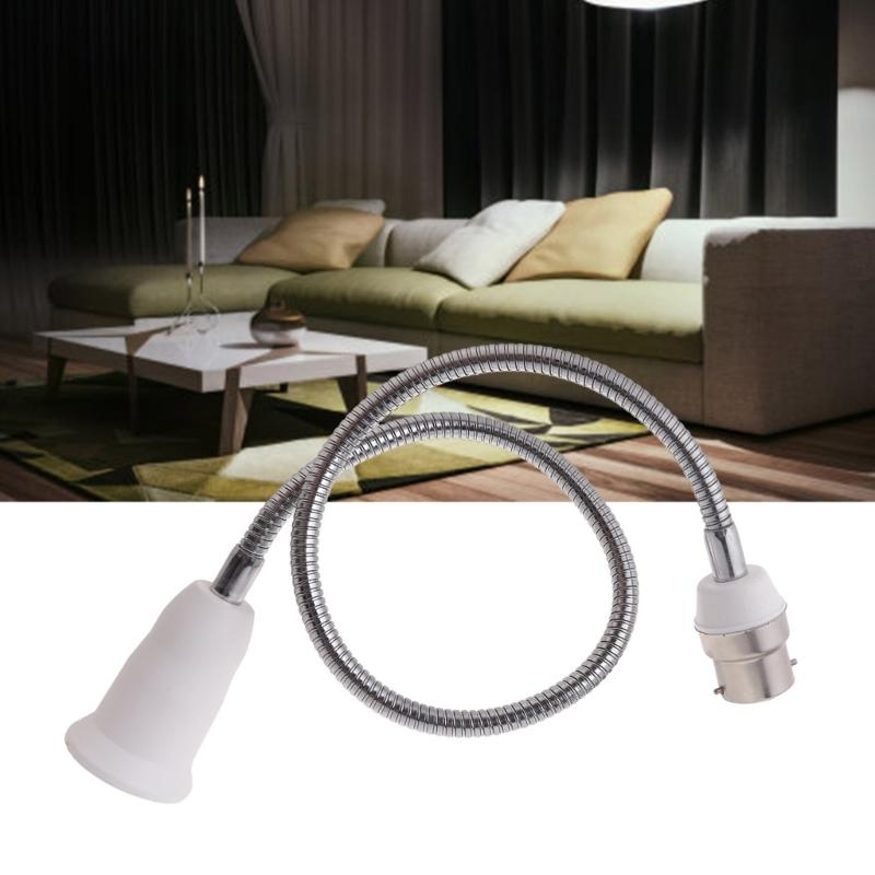 B22 to E27 Light Socket Extender Adapter Adjustable E27 to B22 Flexible Gooseneck LED Lamp Extension Socket Converter