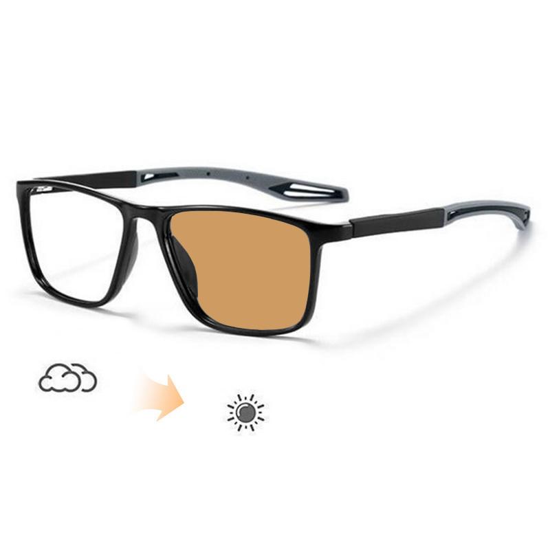 Photochromic Myopia Glasses Blue Light Blocking Sports Nearsighted Eyeglasses Color-Changing Optical Computer Eyewear 0 To 4.0