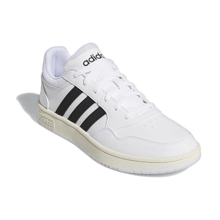 adidas Hoops 3.0 Low White Black Men Sneakers Cloud-White Core-Black Chalk-White GY5434