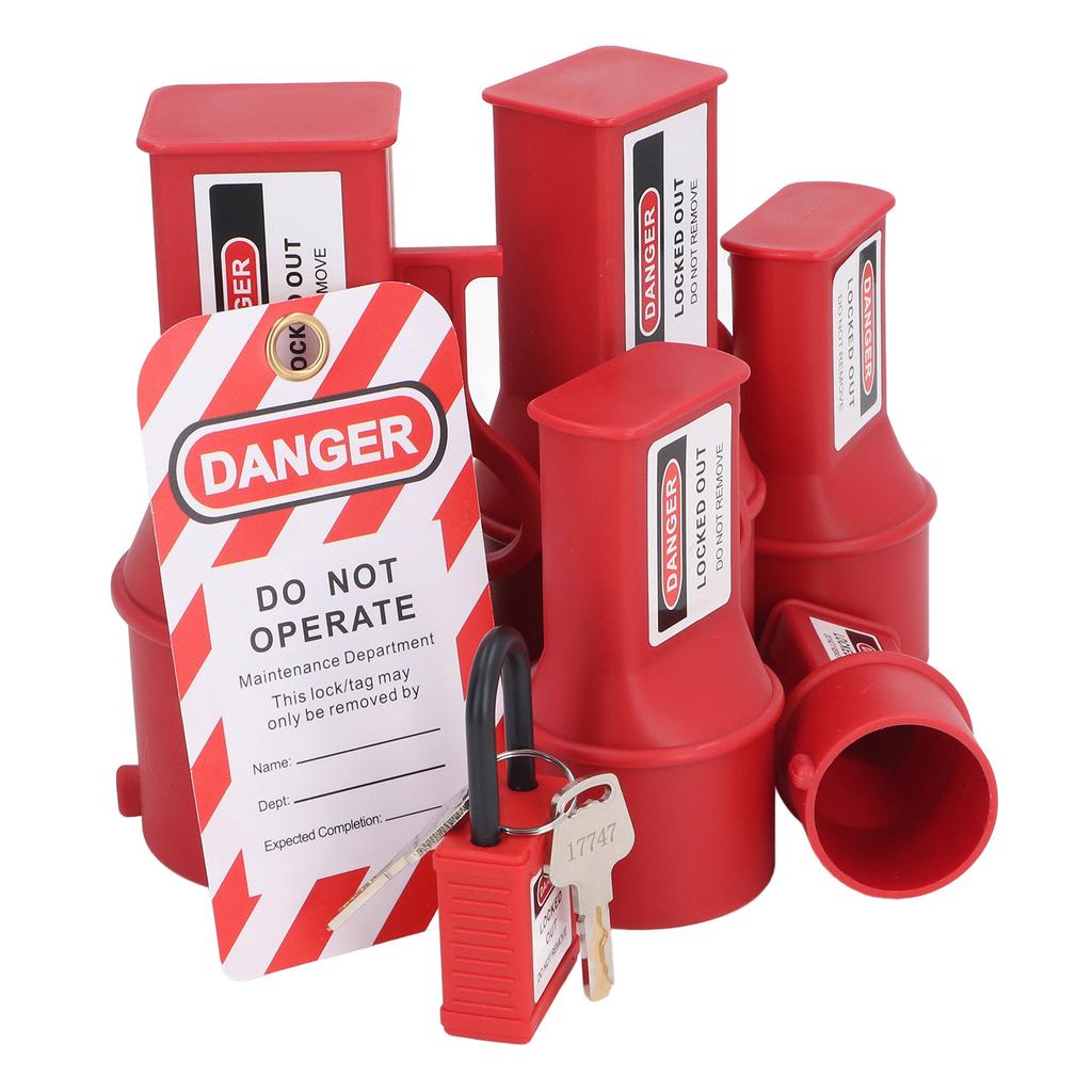5PCS Socket Lockout Device Industrial Waterproof Energy Isolation Security Tagout Lock for Pin and