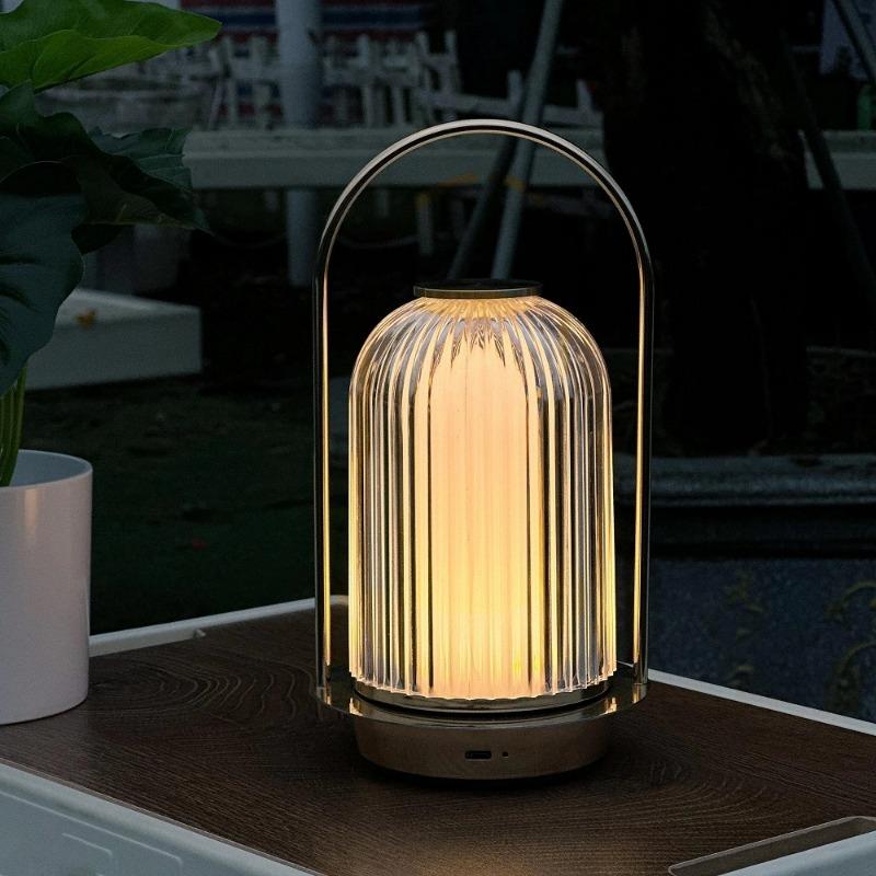 Cordless Table Lamp Rechargeable LED Night Light with 3 Color Stepless Dimming Ambient Lighting Bedside Lamp for Bedroom