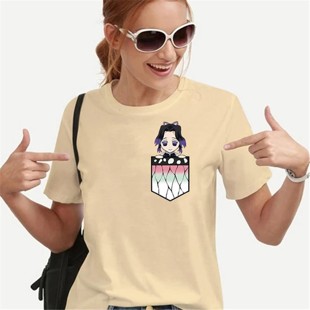Maglietta con Stampa Taschino Personaggi Anime Cartone Animato Donna Adolescenti Magliette Abbigliamento Unisex Vintage Streetwear Stile Quotidiano Moda Streetwear