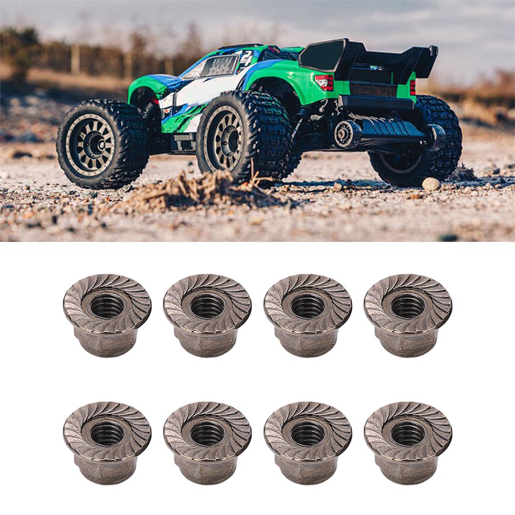 8PCS Metal M4 Wheel Lock Nut Flange Nylon Lock Nuts for Typhon 1Celsius10 RC Car Parts