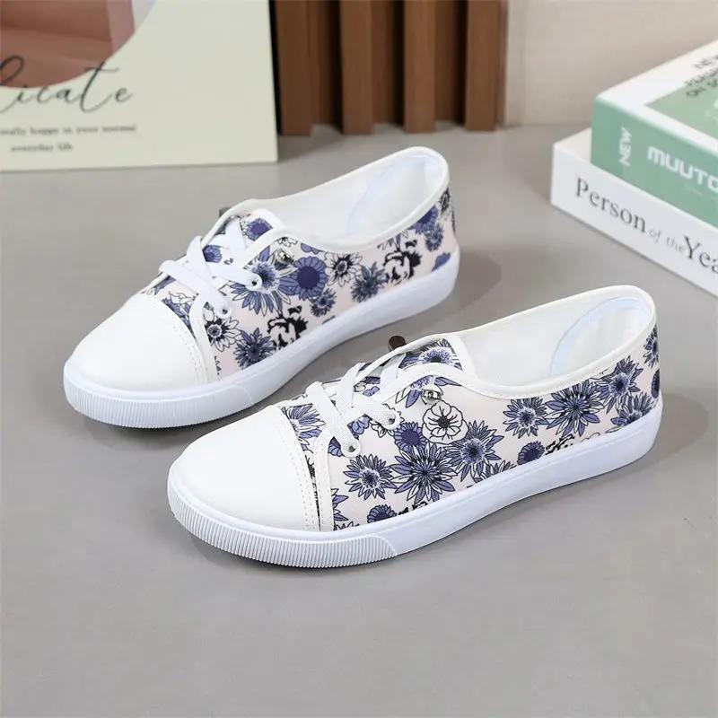 Daily Routine Flat Flowers Ladies Footwear On Sale Comfortable and Elegant Korean Light Walking 2025 New Offer 39 Women's Shoes