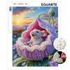 DIY Pearl Painting Canvas Cute Mouse Design Shiny 3D Bead Art Kit Creative Leisure Craft for Living Room Wall Decor