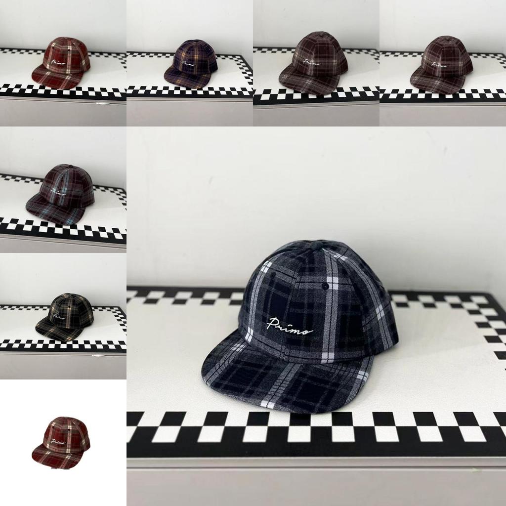 Street Dance Hat With Check Patterns And Letter Design For Summer Casual Style