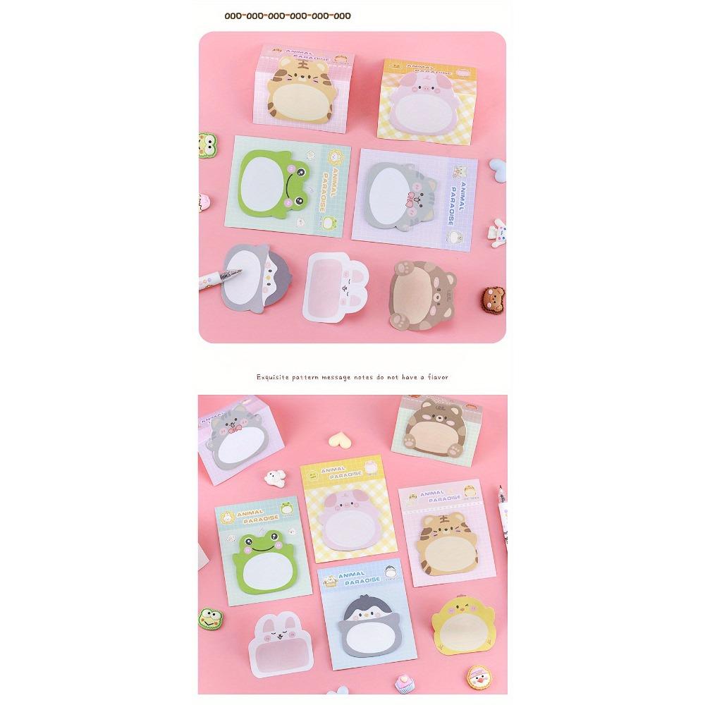 1PACK/8 Cute and Funny Cartoon Animal Pattern Sticky Notes, Creative Vertical Message Sticky Notes, 20 Per Copy, 160 In Total