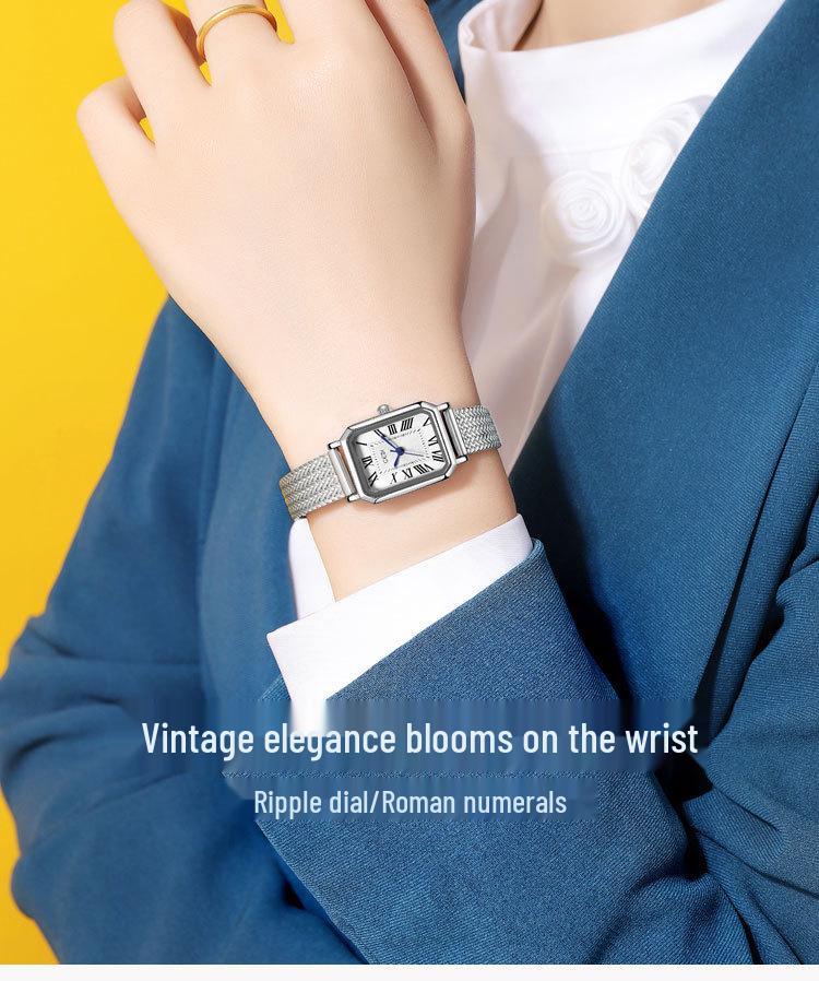 Gedi Vintage Roman Wheat Ear Women's Square Quartz Watch