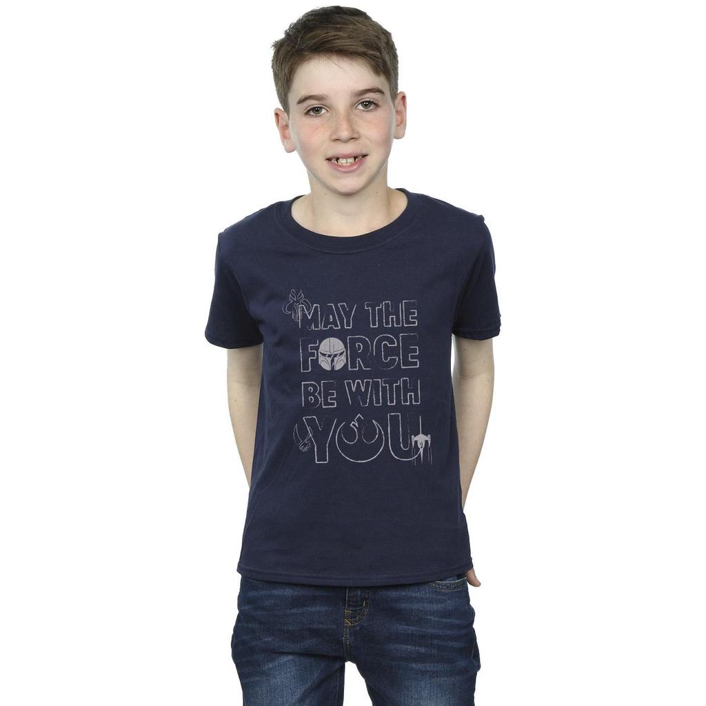 Star Wars Boys The Mandalorian May The Force Mando T-Shirt