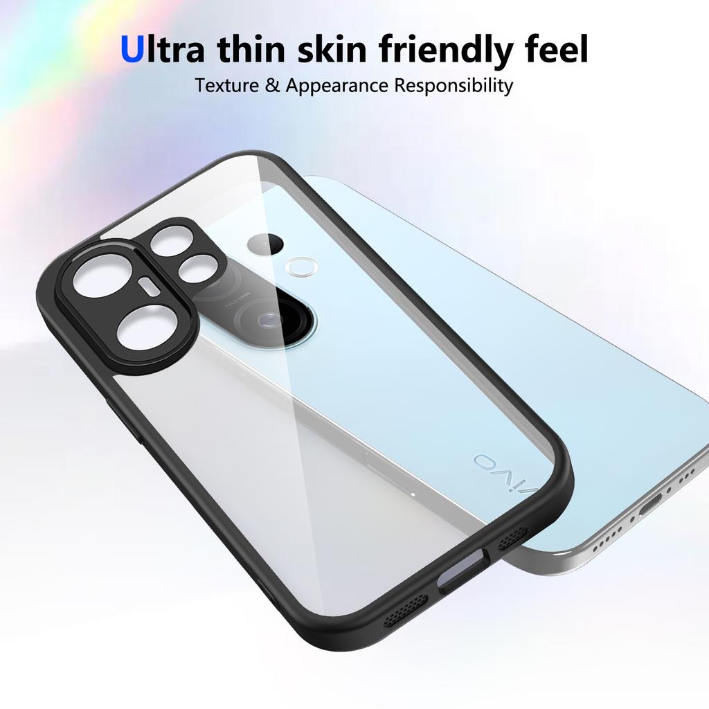 Pouzdro Vivo X200 FE V2503 Pokovený Silikonový Nárazník Nárazuvzdorný Průhledný Zadní Kryt Tvrdé Matné Pouzdro na Telefon pro Vivo X200 FE X200FE V2503