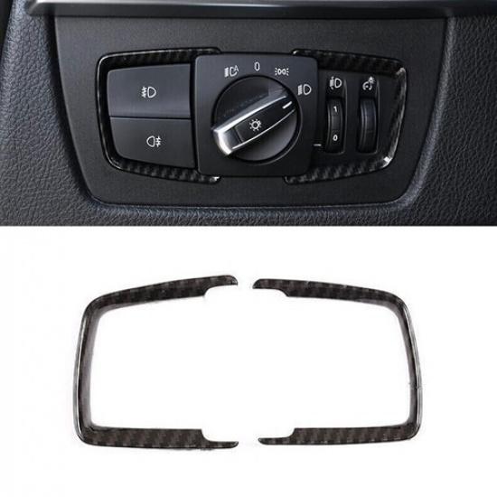 Fit For BMW F20 F21 F22 F23 Carbon Fiber Headlight Lamp Switch Panel Cover Trim