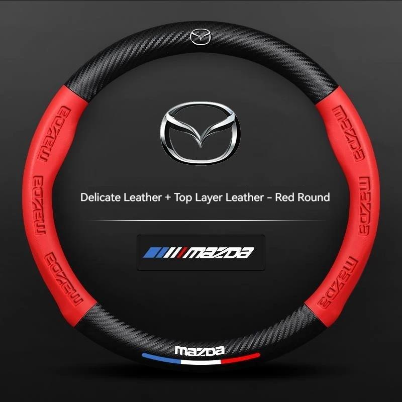 2025 Coprivolante per Auto in Fibra di Carbonio e Pelle Calda per Mazda 3 5 6 SKYACTIV Axela Atenza CX30 CX5 CX8 CX9 MX5 RX8 RX7 BT50 Ac