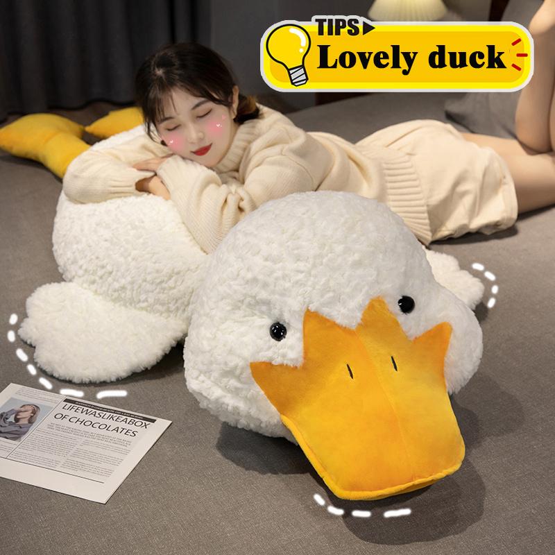 Hot 55/70/120cm Happy Duck Plush Toy Soft Duck Pillow Sofa Cushion Cute Duck Children Girlfriend Birthday Gifts Plush Toys