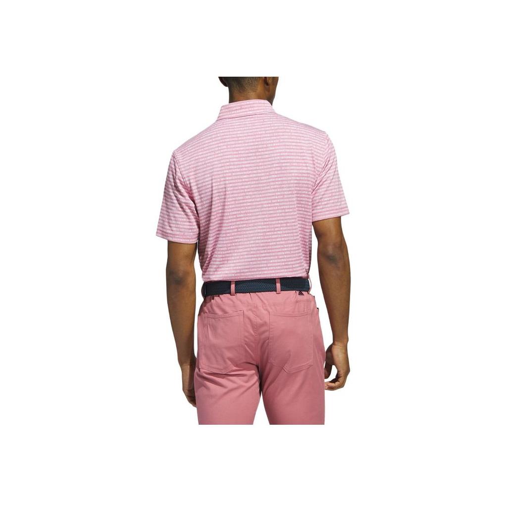 Adidas Go-To Striped Golf Polo Shirt Men Tops Rock-Pink HR7973