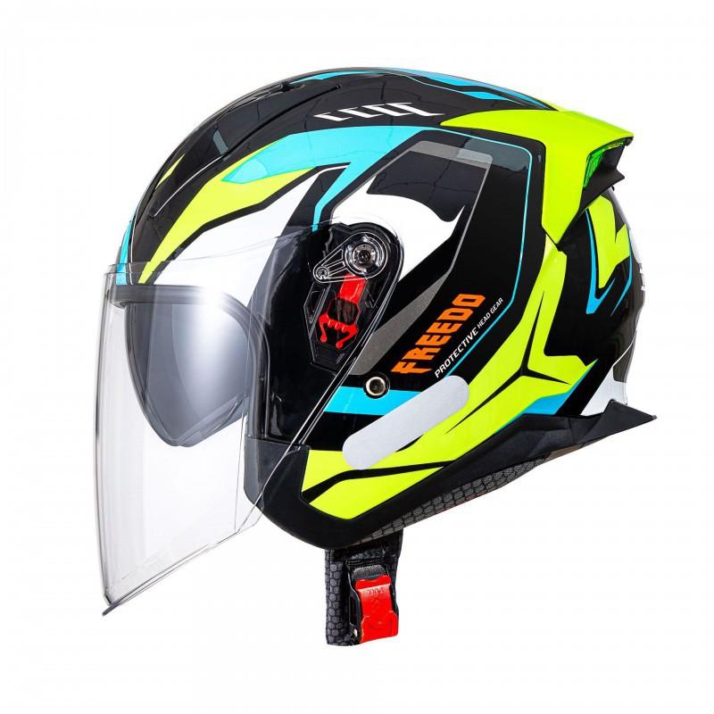 Delivery: Motorcycle Helmet Half Men Women Double Lenses Covered Three-quarters