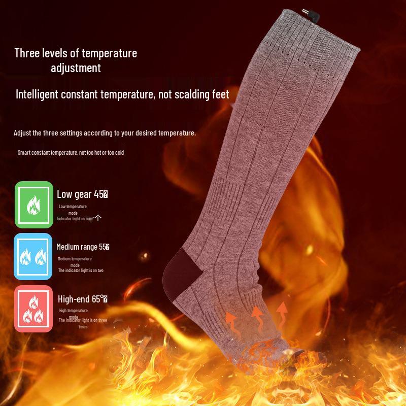 Heated Winter Socks - Rechargeable Electric Warmers for Cycling, Skiing & Fishing
