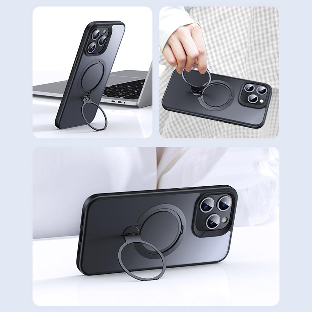 For iPhone 12 Pro/iPhone 12 Phone Case Kickstand Matte Back Cover Compatible with MagSafe