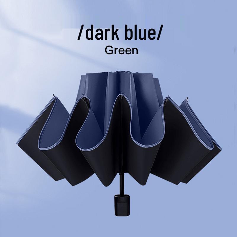 96-rib Automatic Windproof Umbrella with Wooden Handle, UV Protection, Sun & Rain Shield, for Men & Women - Enlarged, Thickened, Reinforced.