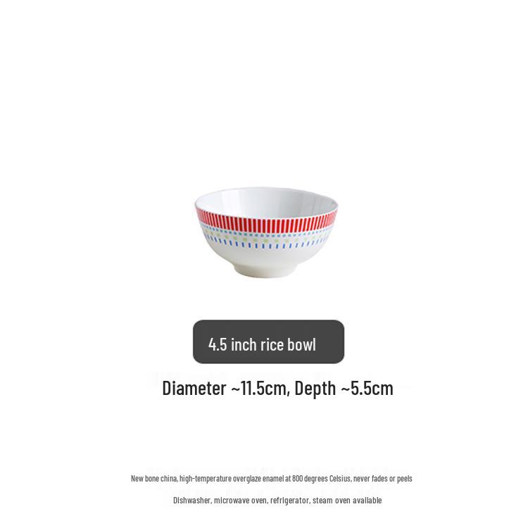 Rainbow Geometric Ceramic Dinner Plate - Creative Shallow Noodle, Fruit, and Vegetable Dish