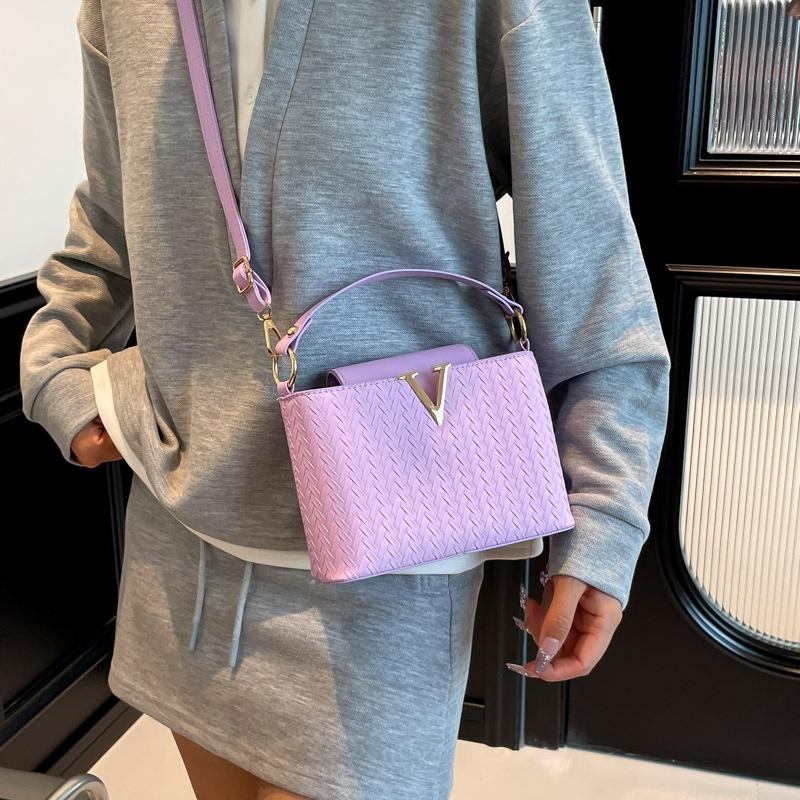 Fashion Texture Summer Large Capacity New Light Luxury Texture Casual Shoulder Crossbody Portable Small Square Bag