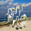 Flamingos Yard Decorations Plastic Flamingo Lawn Statue with Metal Stakes