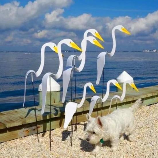 Flamingos Yard Decorations Plastic Flamingo Lawn Statue with Metal Stakes