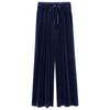 Women's High-Waist Velvet Wide-Leg Pants: Plus-Size, Loose, Thick Slim-Fit, Perfect for Autumn & Winter Casual Wear.