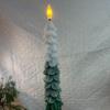 Remote Control Window Candles Green Christmas Tree Flameless LED Candle, 9.8" Battery Operated Taper Candles, Dorm Room Decorative Lighting