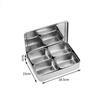 Stainless Steel 4-Compartment Seasoning Box Set with Lid (2-Pack)
