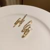 Women Korean Style Elegant Rhinestone Inlaid Geometric Fashion Earrings Jewelry