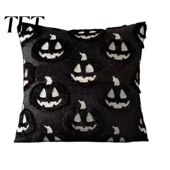 Decorative Pillow Covers for Couch Plush Pumpkin Cushion Cover, Halloween Throw 18 X Cases Inches Maple Leaf Case Sofa Cozy Fall Decor Themed