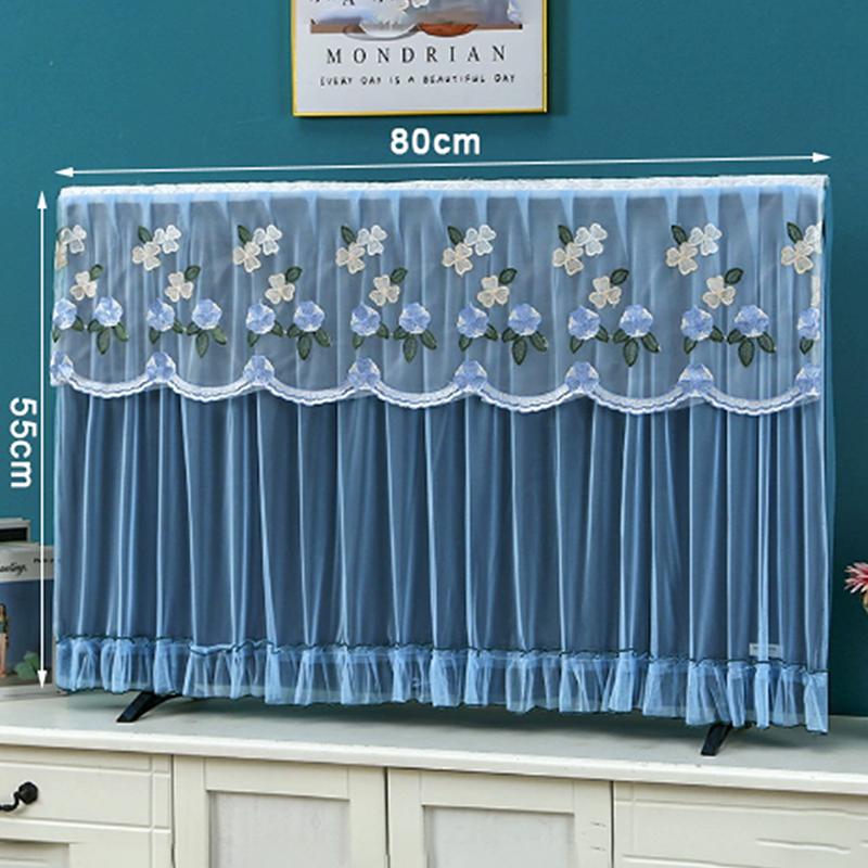 Elegant Embroidered Lace TV Dust Cover - Breathable 32/42 Inch LCD Screen Protector for Wall Mounted & Flat Screen TVs