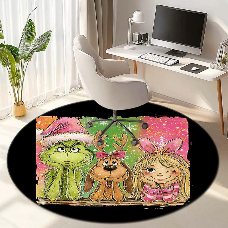 American Christmas Comedy How the Grinch Stole Christmas carpet Household goods decoration anti slip home table and chair mat aisle door mat carpet 5