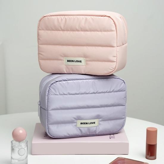 Borsa Trucco Imbottita da Donna Organizzatore Cosmetico Portatile Impermeabile con Cerniera Borsetta Pochette da Toilette per Ragazze Viaggio Uso Domestico