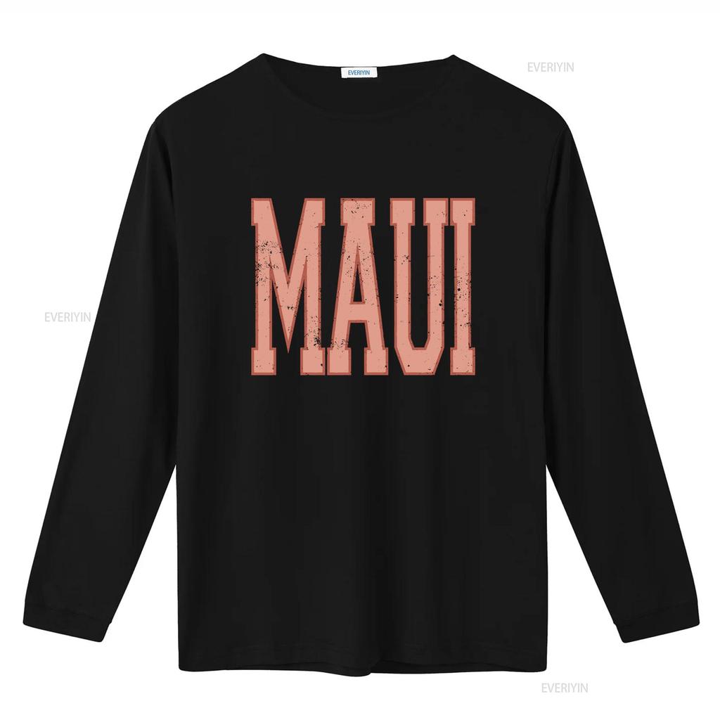 Vintage Distressed Maui Bold Letter Print Casual Streetwear T Shirt vintage Washed Stylish designer clothes Versatile