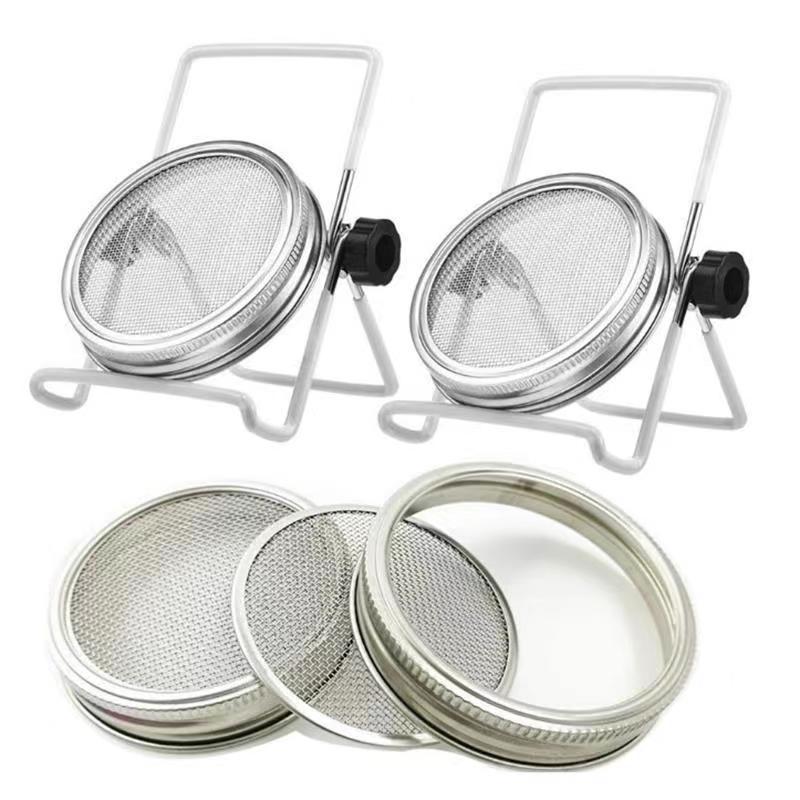Pote de Conserva de Aço Inoxidável com Boca Larga de 32oz para Germinação com Suporte para Tela Filtrante