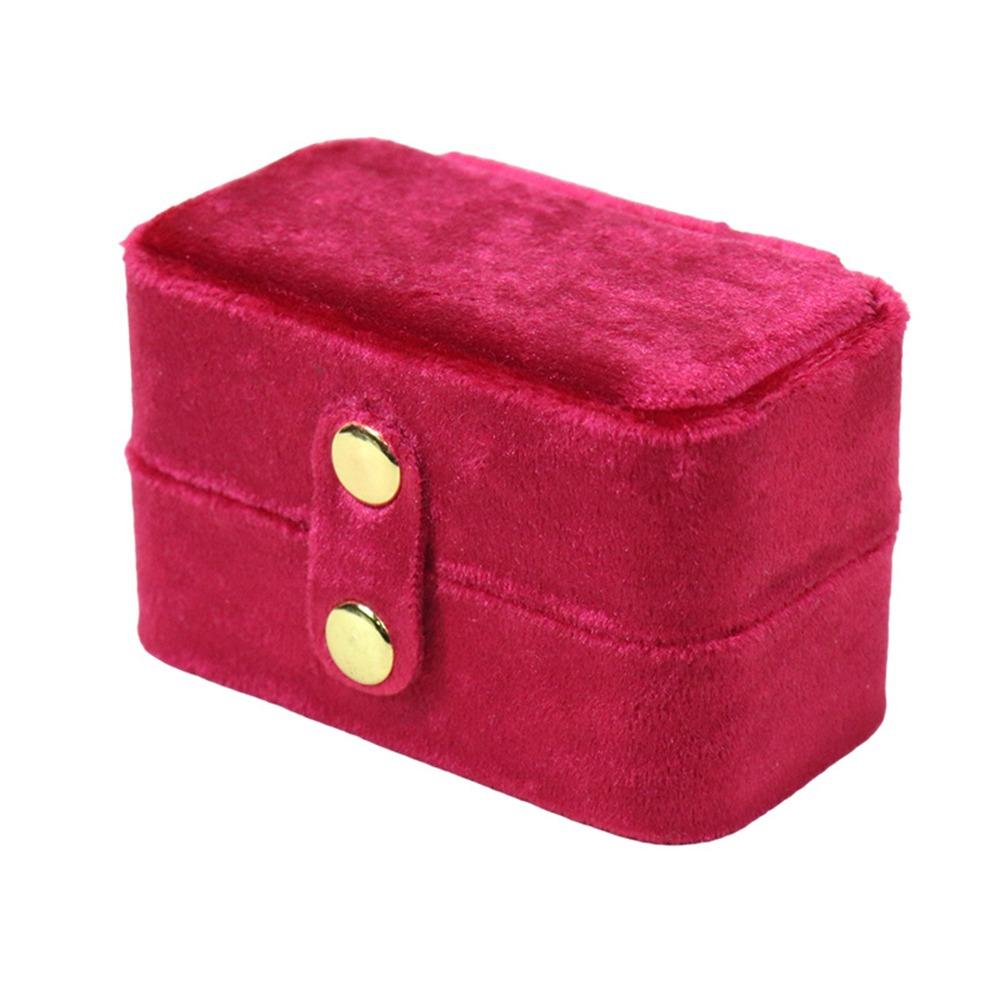 

Zipper Closure Jewelry Storage Case Mini Ring Holder Mini Jewelers Packaging Travel Storage червоний