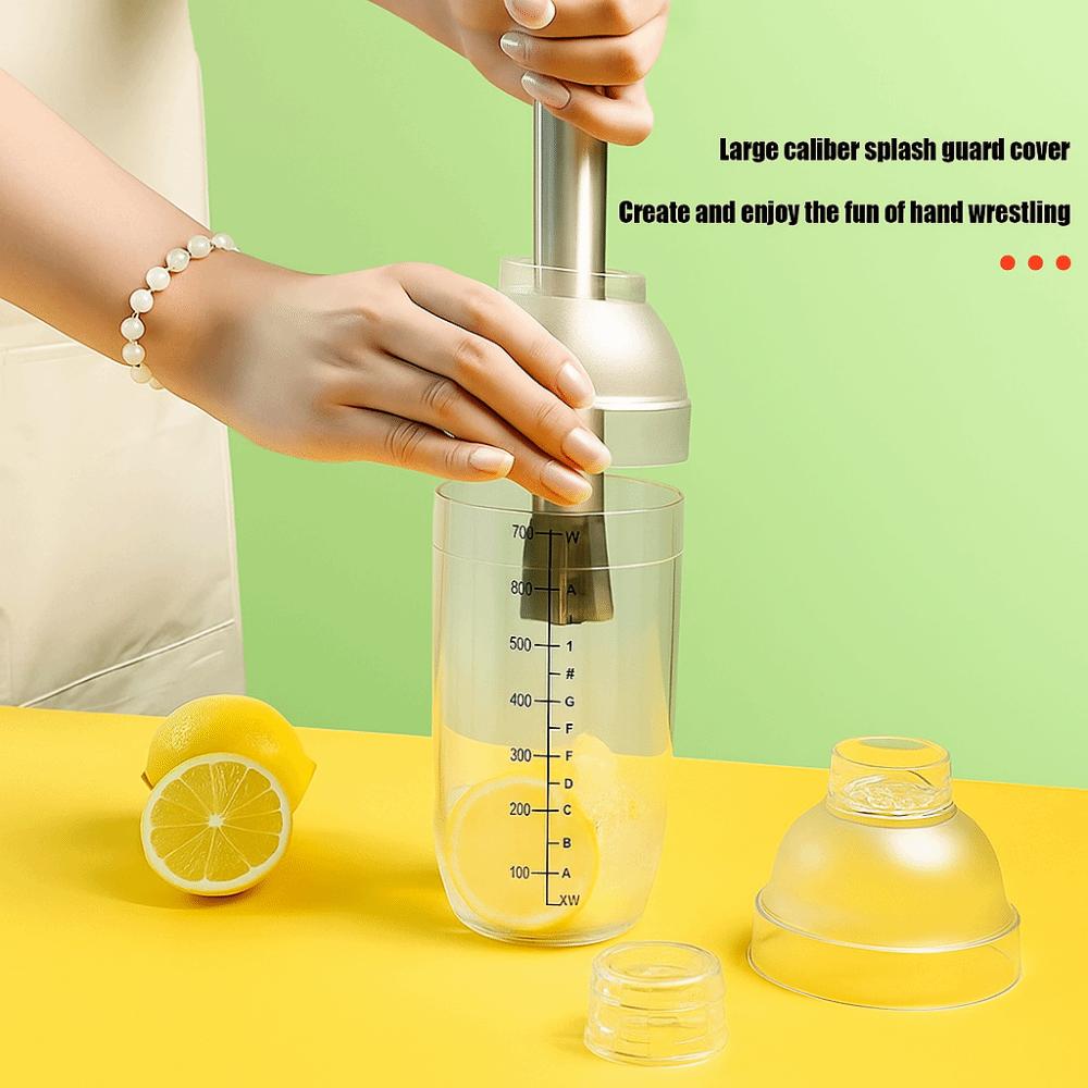 Portable Mixer Cup BPA-Free Shake Cup Muddler Set Beginner Drink Hand-Shake Mixer  Bar Tool