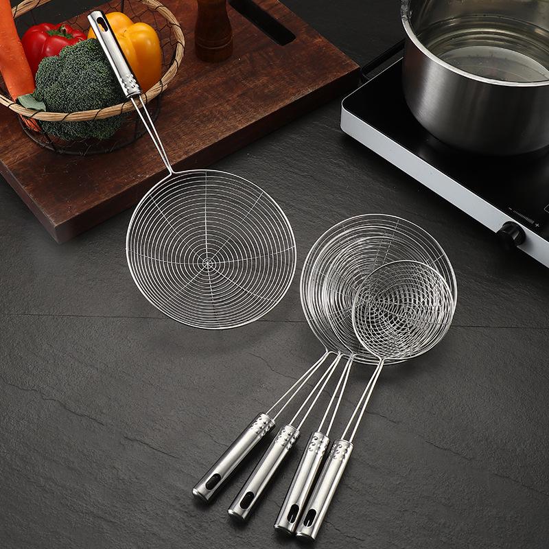 Stainless Steel Fine Mesh Skimmer Colander & Noodle Strainer Spoon