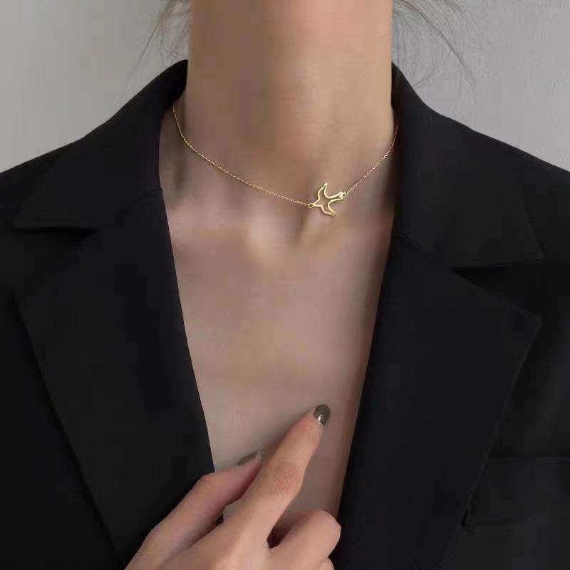 Beixi S925 Silver Necklace - Women s Summer Clavicle Chain, Simple Cool Style, Light Luxury Niche Design 925 Silver золотой