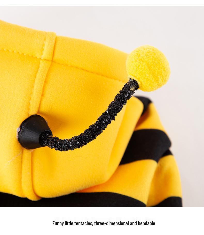 Leashable Bee Pet Sweatshirt for Cats: Cozy Autumn/Winter Fleece for Ragdoll & Blue Cats, Two-Legged Design.