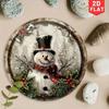 Vintage Snowman Round Metal Sign Christmas Wall Art Home Decor