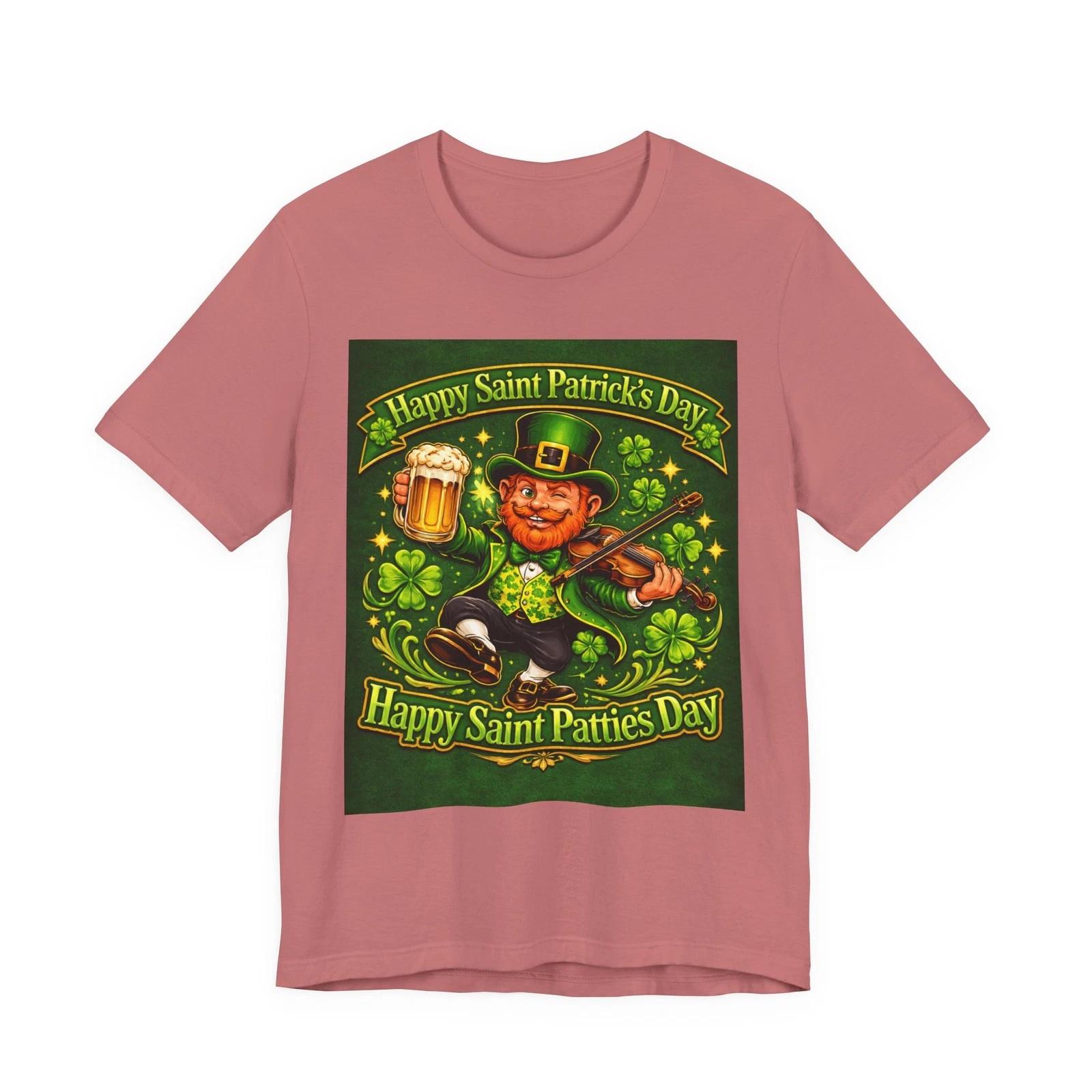 Happy Saint Patrick s Day Leprechaun Tee Beer Fiddle 8 Irish Classic Song Tshirt S