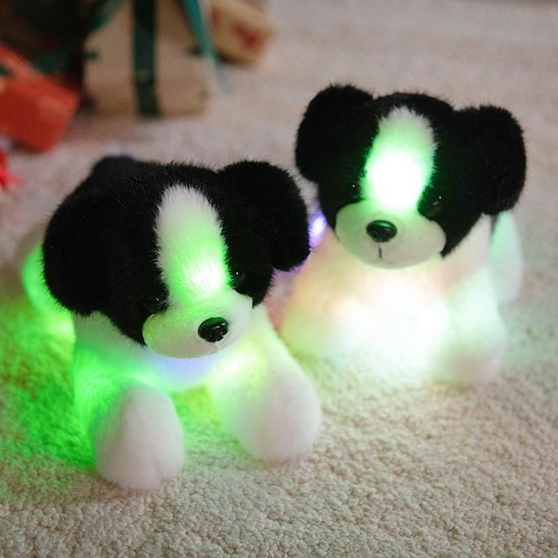 Leuchtendes Border Collie Plüschtier LED-Licht Kindergeschenk Für Kinder