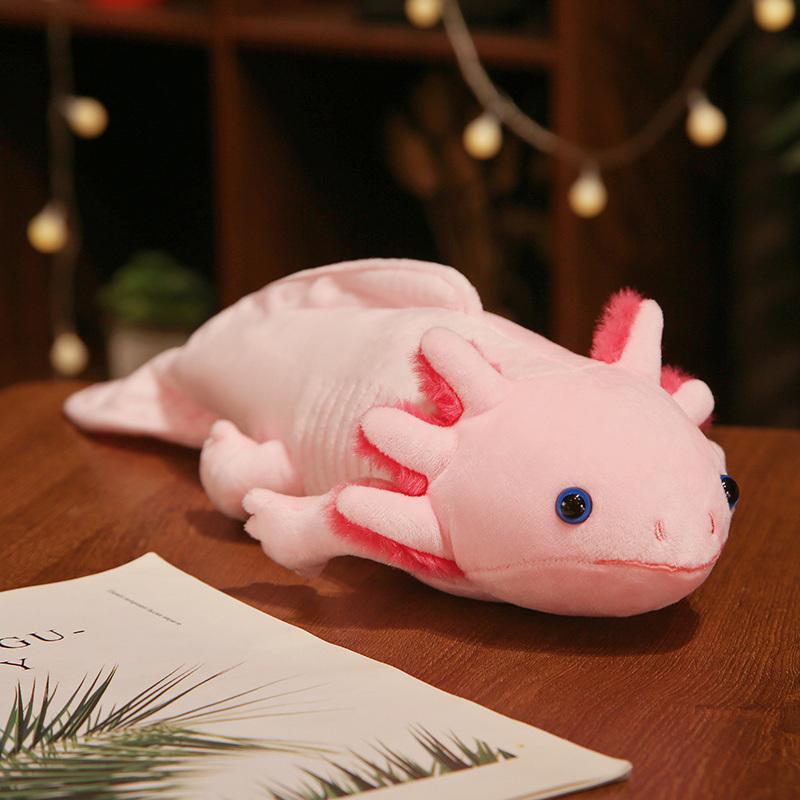 Big Size Kawaii Colorful Axolotl Plush Toy Stuffed Ambystoma Simulation Salamander Fish Appease Pillow Creative Cushion Gift