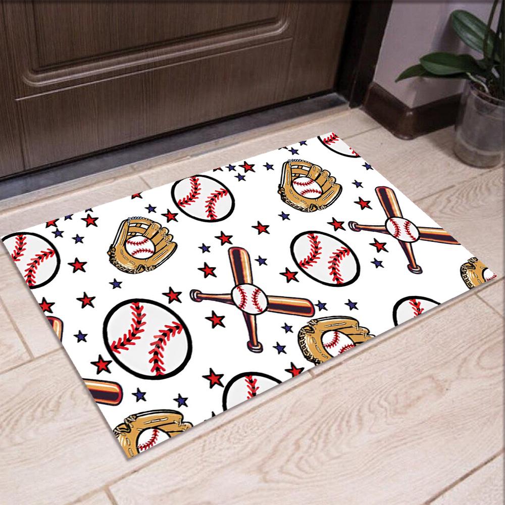 Baseball Printed Carpet,Rug,for Office Chair Living Room Bedroom Kitchen Room Decor Gifts.