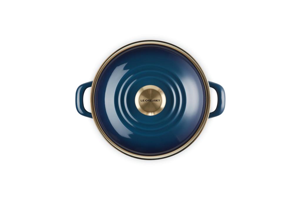 Le Creuset EOS Agave with Light Gold Gas and Induction Compatible Japanese Casserole, 20cm, Design, Knobs, [Official Product]