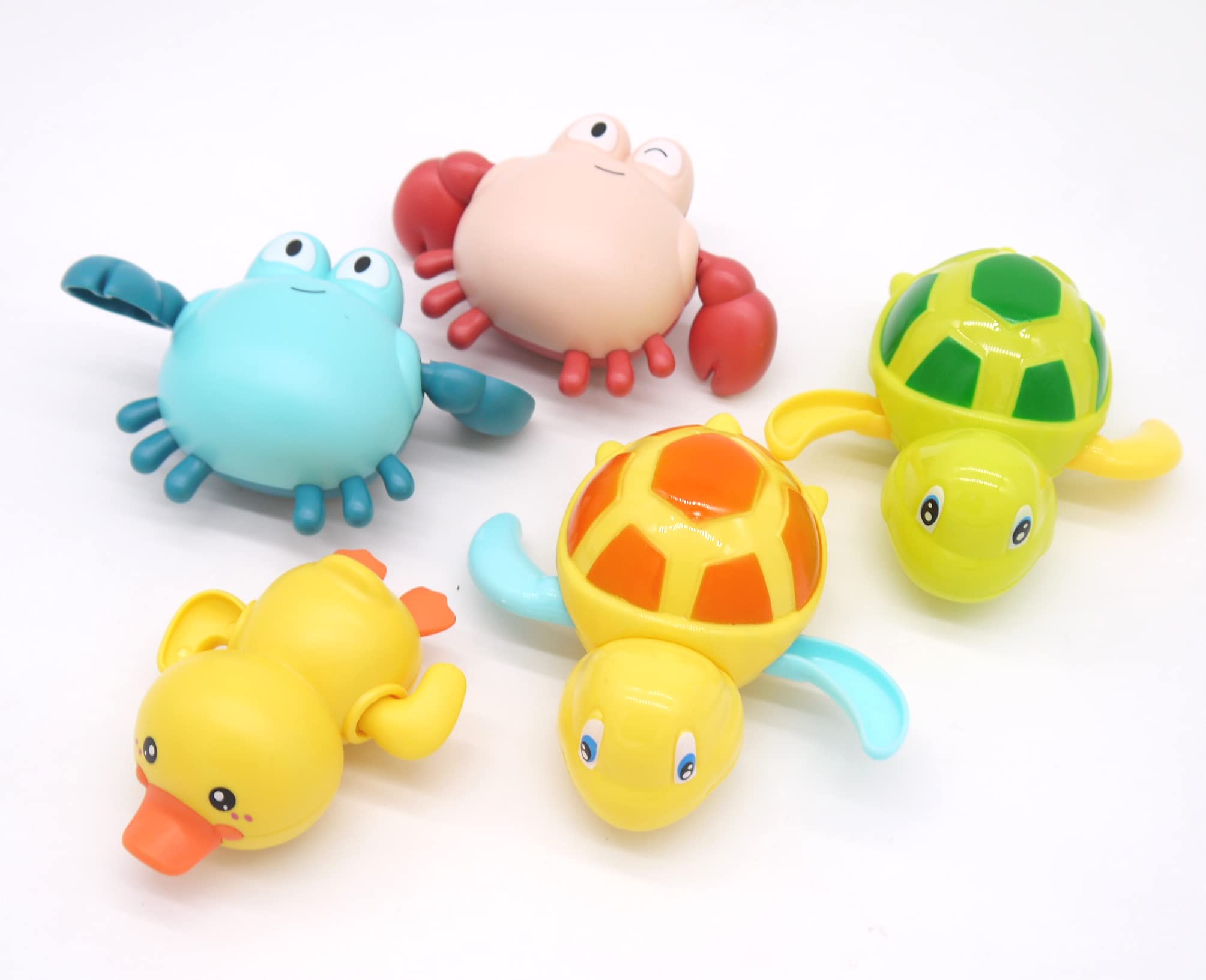 

Bath Toys, Kids Bath Toys, Swim Toys, Turtle, Crab, Duck, Water Play, 5-Piece Set