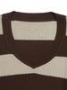 2026 Autumn Winter Slim-fit V-neck Stripe & Wave Pattern Long Sleeve Knit Sweater for Women