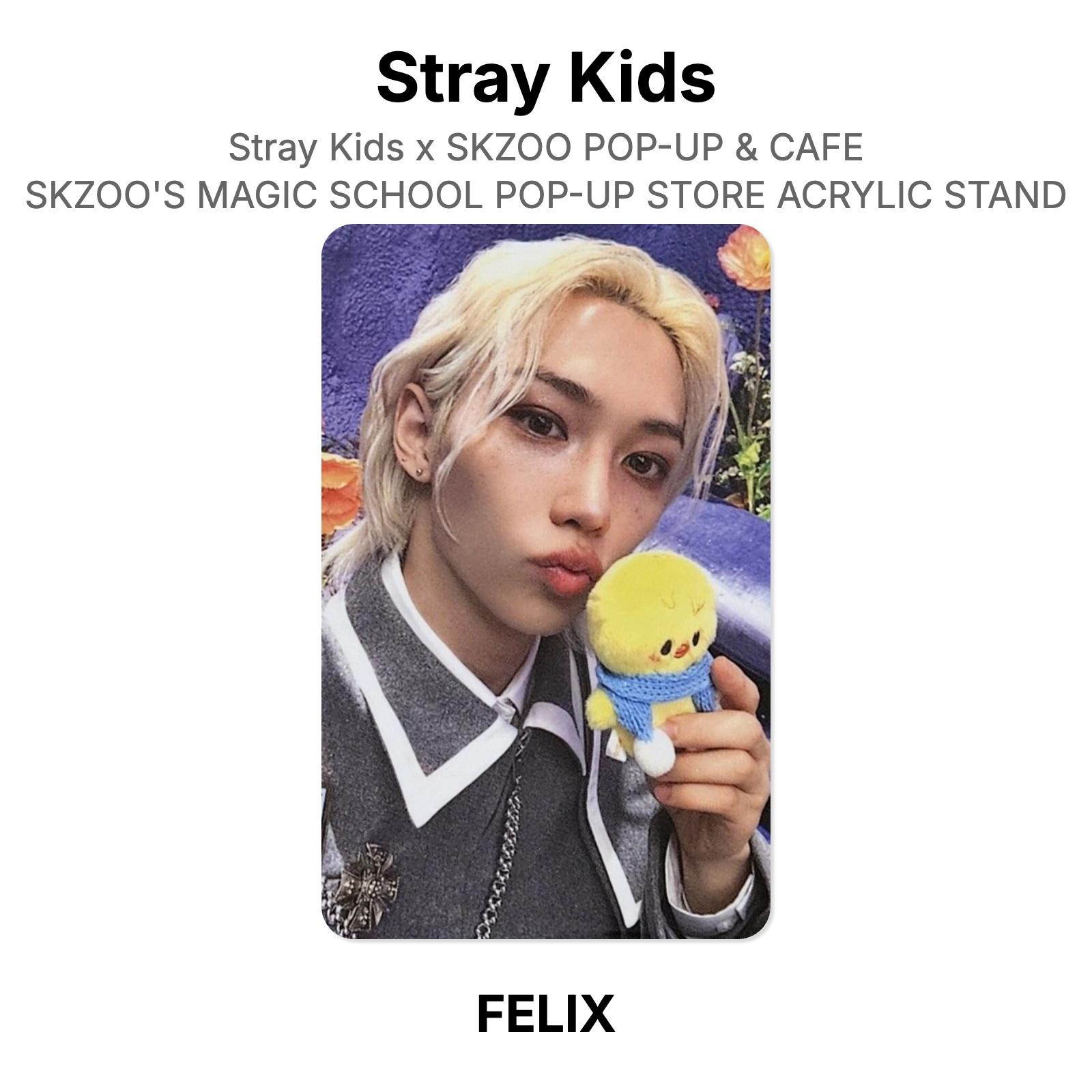 Stray Kids x SKZOO POP-UP & CAFE SKZOO S MAGIC SCHOOL POP-UP STORE Акриловая подставка Официальная фотокарточка FELIX
